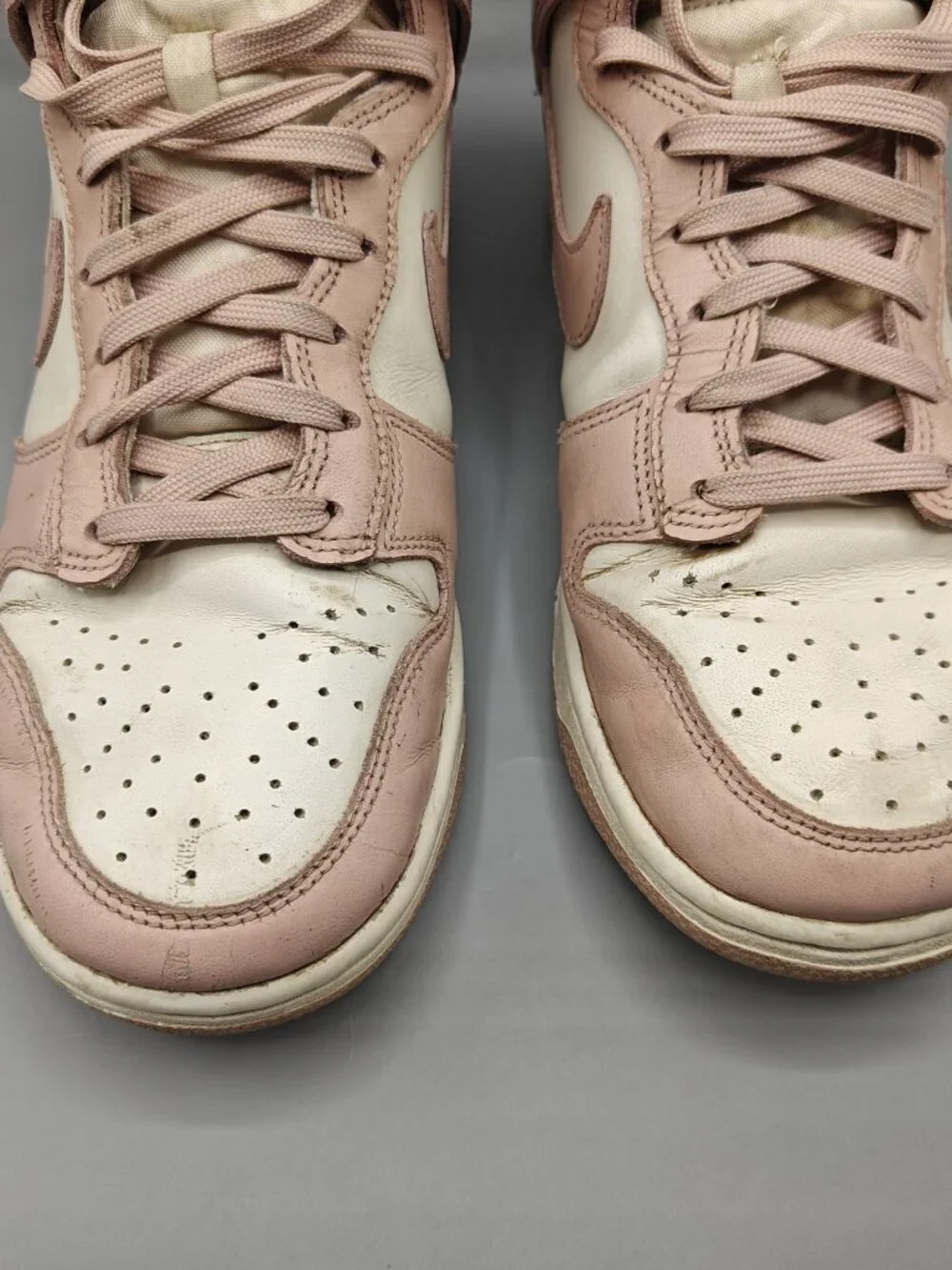 Nike Dunk High Women's Size 8 Pink Oxford Athletic Leather Shoes Sneakers